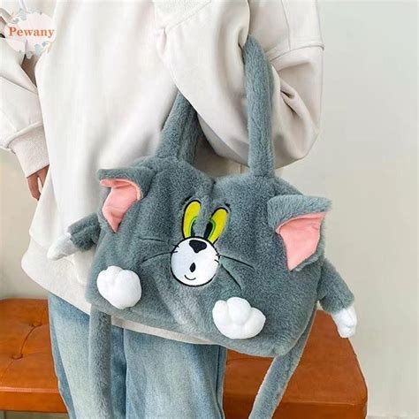 Pewanyzz Tom And Jerry Plush Bag Preppy Style Cartoon Cartoon Message