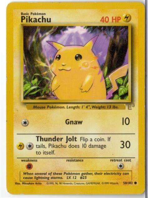 Pikachu Gold E3 Rare Original 1999 Base Set Pokemon Card Ebay