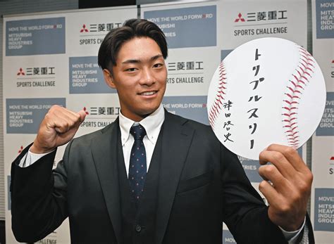 中日ドラゴンズ2位・津田啓史（三菱重工east） 「トリプルスリー狙う」：中日新聞web