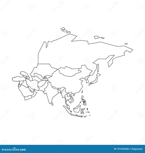 Blank Outline Political Map Of Asia - Map of world