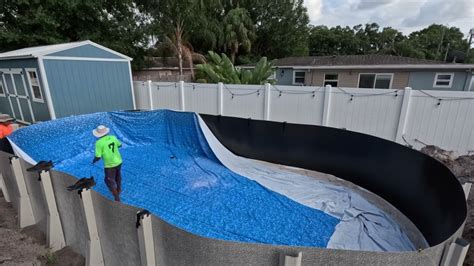 Pool Factory 15x30 Oval Above The Ground Semi In The Ground Pool Install And Updates Youtube