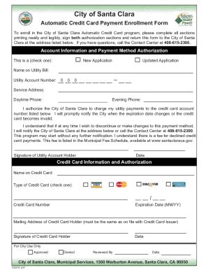 Fillable Online Automatic Credit Card Enrollment Form Fax Email Print