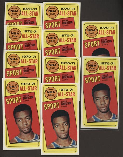 Lot Of 10 1970 71 Topps Basketball All Star 114 Oscar Robertson