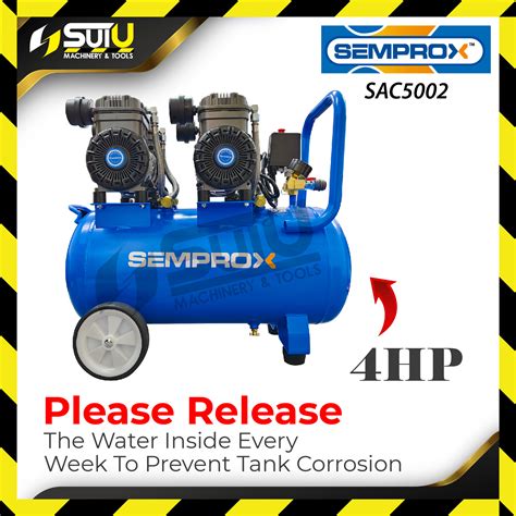 COMPRESSOR ONLY PACKAGE SEMPROX SAC5002 50L 4HP Oil Free Oilless