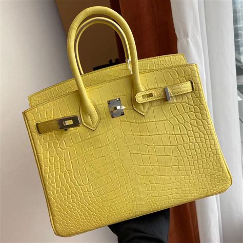 Hermes Birkin Crocodile R Lemon Herm S