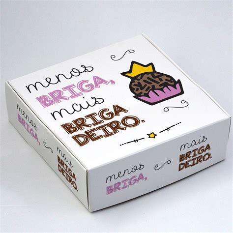 Caixa Para 6 Doces Menos Briga Mais Brigadeiro C 10 Un Custom Box