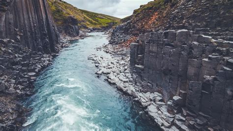 Stuðlagil Canyon Iceland by Drone in 4K DJI Mavic Air 2 YouTube