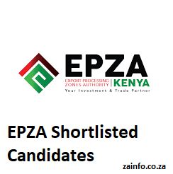 Epza Shortlisted Candidates Application Form Dates