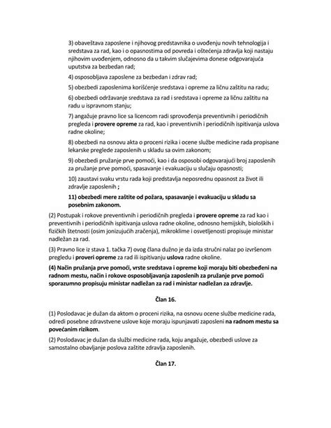 Pdf Zakon O Bezbednosti I Zdravlju Na Radu Hse Rs Bezbednost I