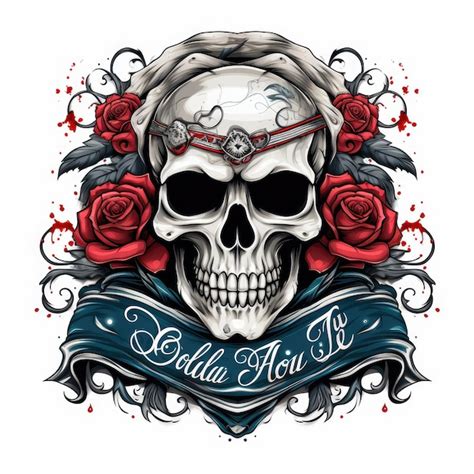 Inspiración en el diseño del logotipo de skull punk rockelemento de