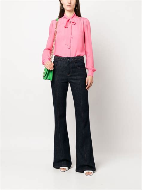 Moschino Pussy Bow Collar Blouse Pink FARFETCH