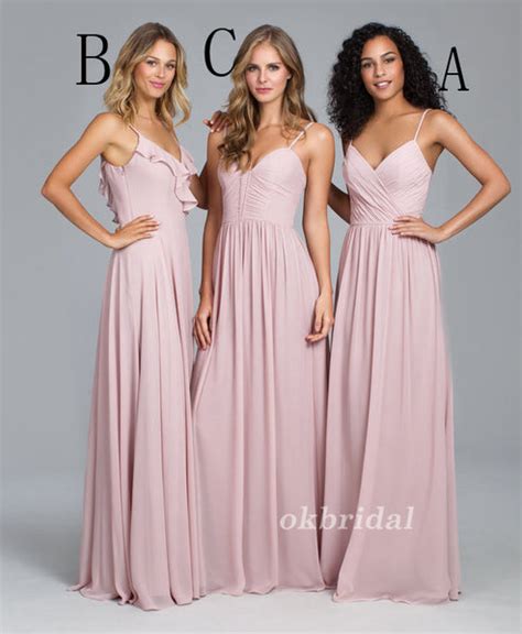 Mismatched Bridesmaid Dress Chiffon Bridesmaid Dress Pink Bridesmaid