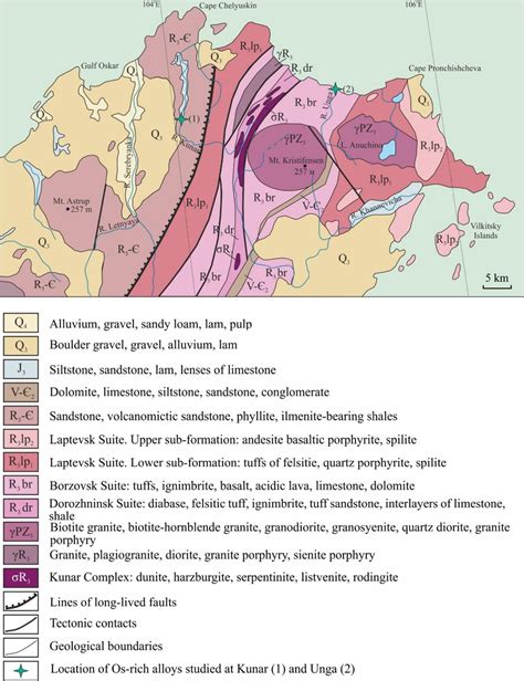 Sketch Geological Map Of The Northern Taimyr Peninsula Modified After