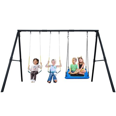 Hapfan 600lbs Heavy Duty Swing Set for Backyard with 1 Platform Tree