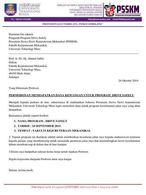 Contoh Surat Permohonan Rasmi Pdf