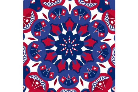 Red White and Blue Mandala Inspired Graphic by jaceyadrian · Creative ...