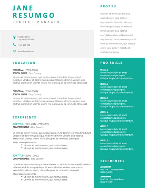 Iphigenia Modern Green Resume Template Resumgo