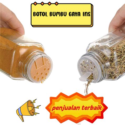 Jual Diskonbotol Bumbu Ml Kaca Tebal Dengan Tutup Bambu Yang Tahan