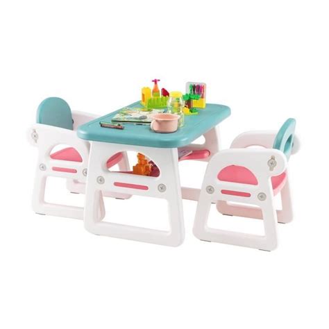 Dreamade Ensemble Table Enfant Avec Chaises Etag Re De Rangement