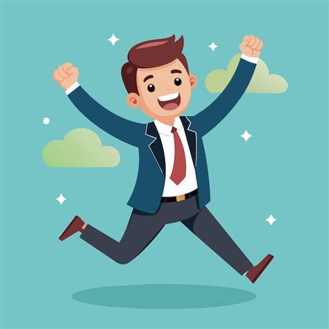 Premium Vector Happy Success Businessman Partner With Cheerful