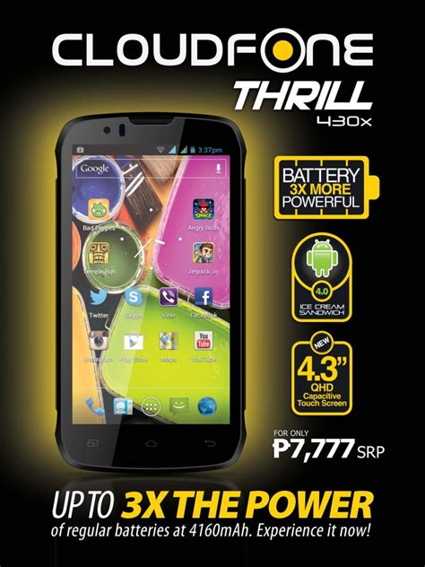 CloudFone Thrill 430x Price Specs And Availability In The Philippines