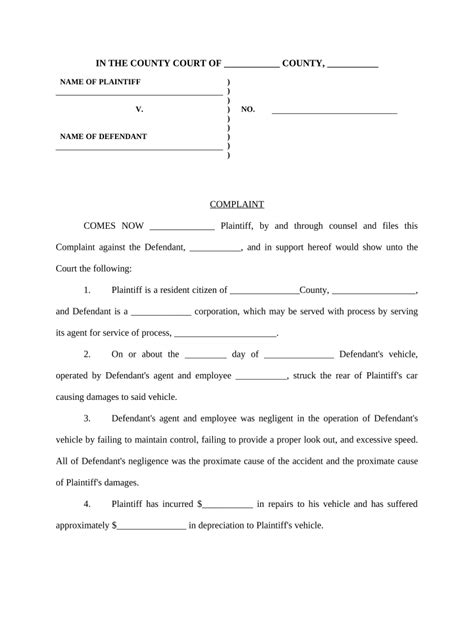 Complaint Vehicle Accident Complete With Ease AirSlate SignNow