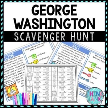 George Washington Activity Scavenger Hunt Challenge Gallery Walk