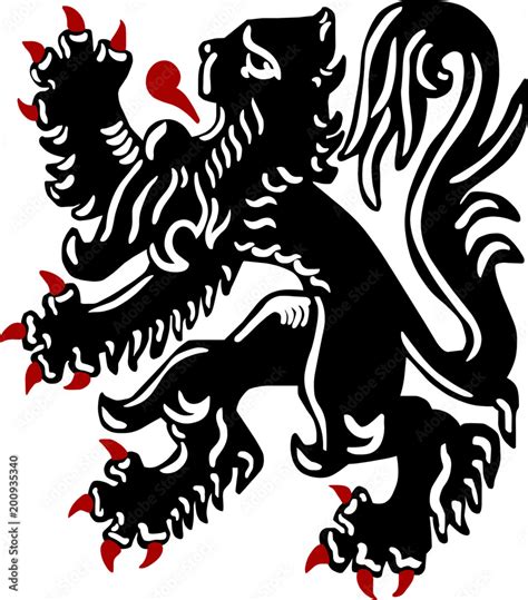 The Flemish Lion De Vlaamse Leeuw Flanders Stock Vector Adobe Stock