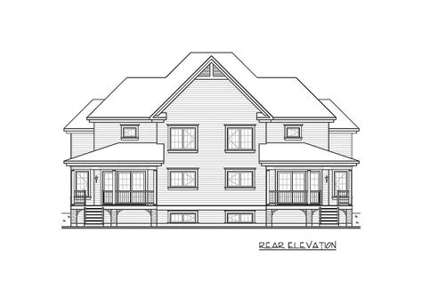 Duplex House Plan with 3 Bedroom Unit with 1-Car Garage - 1596 Sq Ft ...