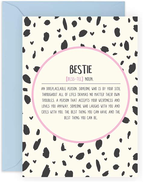 Central 23 Bestie Birthday Cards For Women Best Friend Birthday Card Besties Dalmatian Print