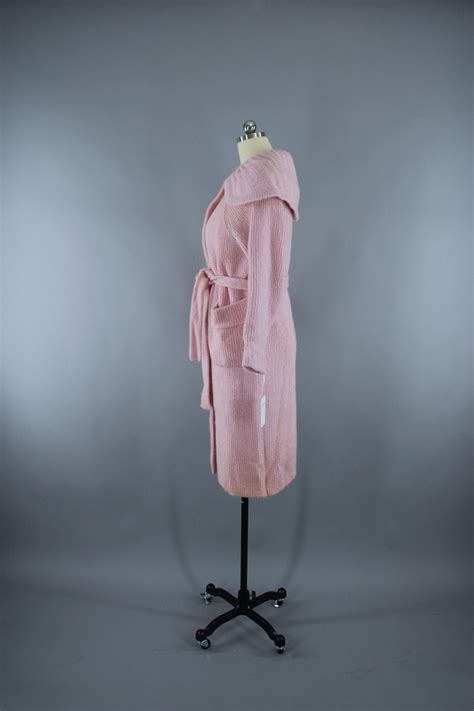 Vintage 1950s Pastel Pink Mohair Cardigan Sweater Coat With Tags