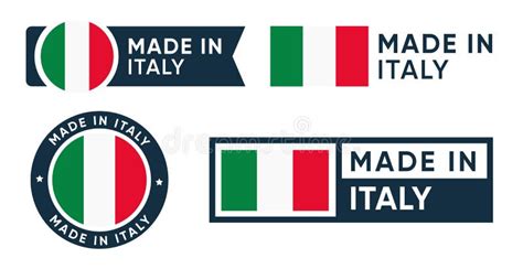 Set Of Made In Italy Banner Signs Vector Design Stock Vector