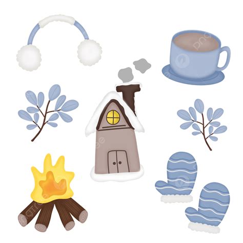 Winter Stickers Collection Winter Clipart Winter Warm PNG