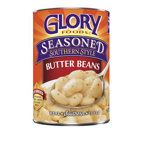 Glory Foods Southern Style Seasoned Butter Beans Slow Simmered With