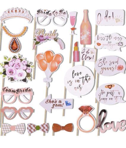 Pcs Hen Party Photo Booth Props Team Bride Selfie Props Rose Gold