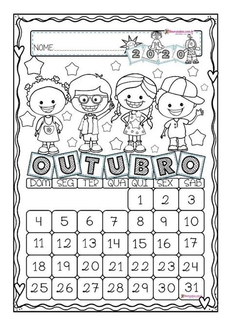 Calendário Do Mês De Outubro 2020 In 2024 Diagram Banner Education