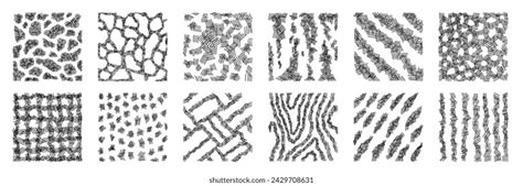 Crosshatch Pattern Texture Set Hand Drawn Stock Vector Royalty Free