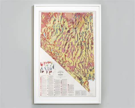 Geology Map of Nevada, Science Chart, Map Print, Geologic Time Scale ...