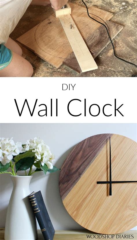 diy wood clock  modern  tone large wall clock diy wooden wall