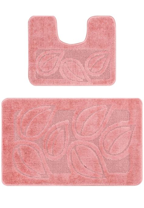 Set Covoras Baie Antiderapant Flora Roz X Cm X Cm