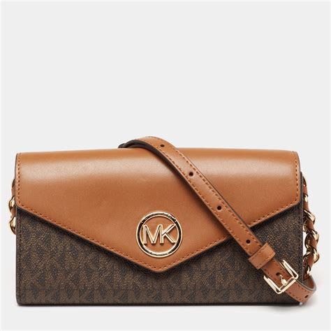 MICHAEL Michael Kors Brown Signature Coated Canvas And Leather Wallet