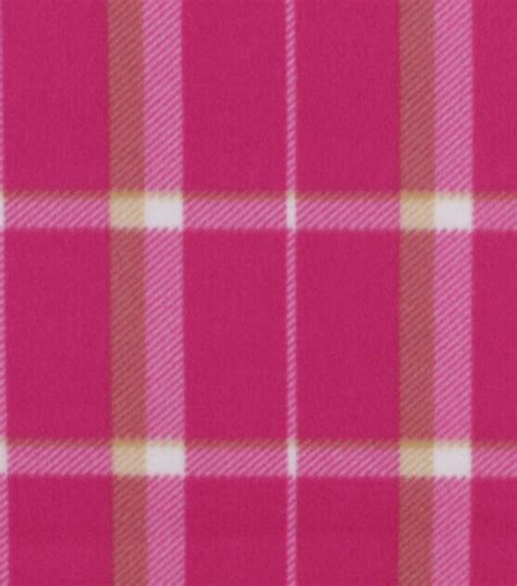 Hot Pink Plaid Blizzard Prints Fleece Fabric Joann