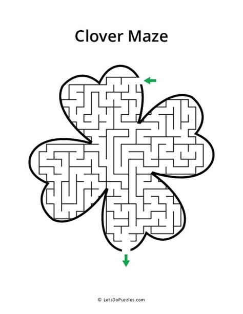 Clover Shamrock Shaped Maze