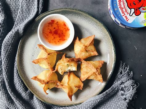 Crab Rangoon Crab And Cream Cheese Wonton Kitchen Mis Adventures