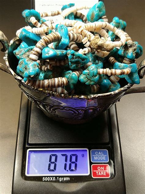 Vintage Turquoise Nugget Heishi Native American Navaj Gem