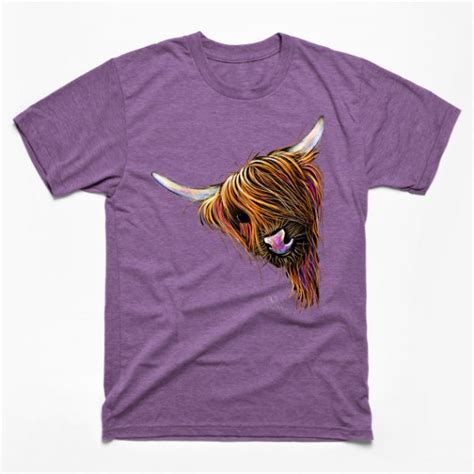 Cow Print T Shirts Scottish Hairy Highland Cow NooDLeS By SHiRLeY