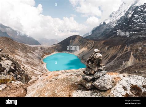 Hidden Crystal Clear Blue Lake Along The Top Of Salkantay Trek Inka