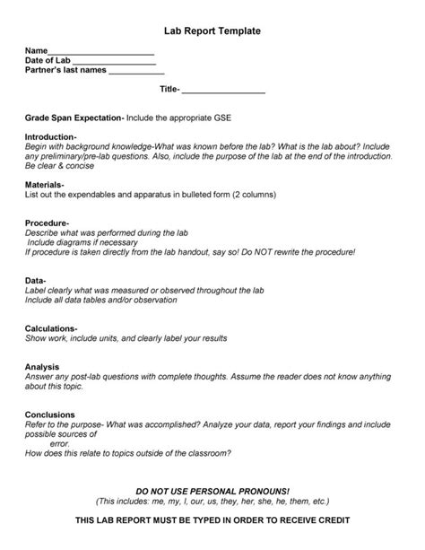 40 Lab Report Templates And Format Examples Templatelab