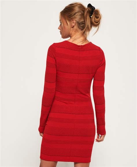 Womens Aria Bodycon Dress In Red Superdry