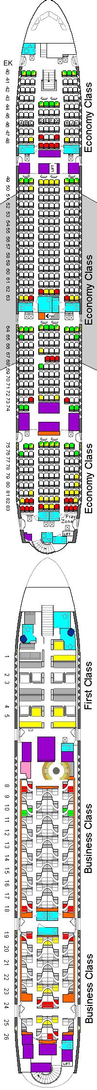 Etihad Airways A380 Seat Map